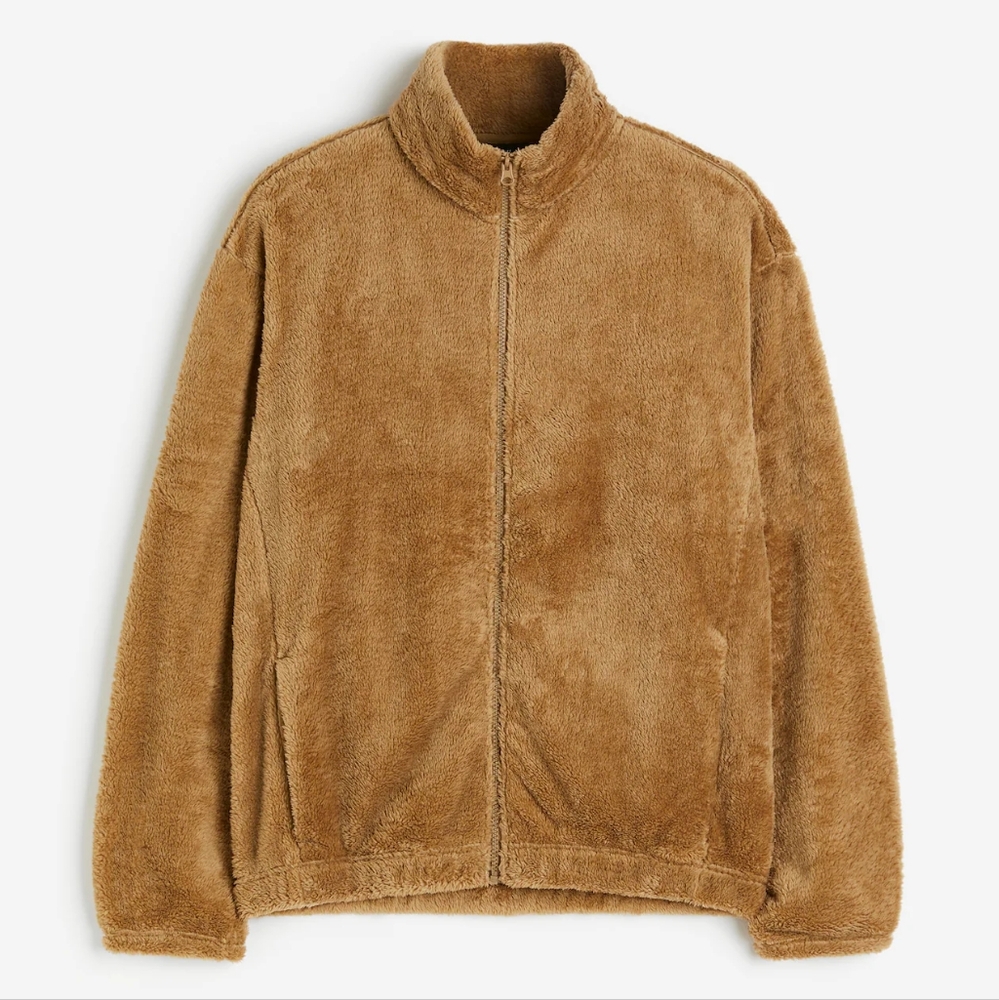 NWT H&M Loose Fit Shirt Jacket in Teddy Fleece Men's Size M